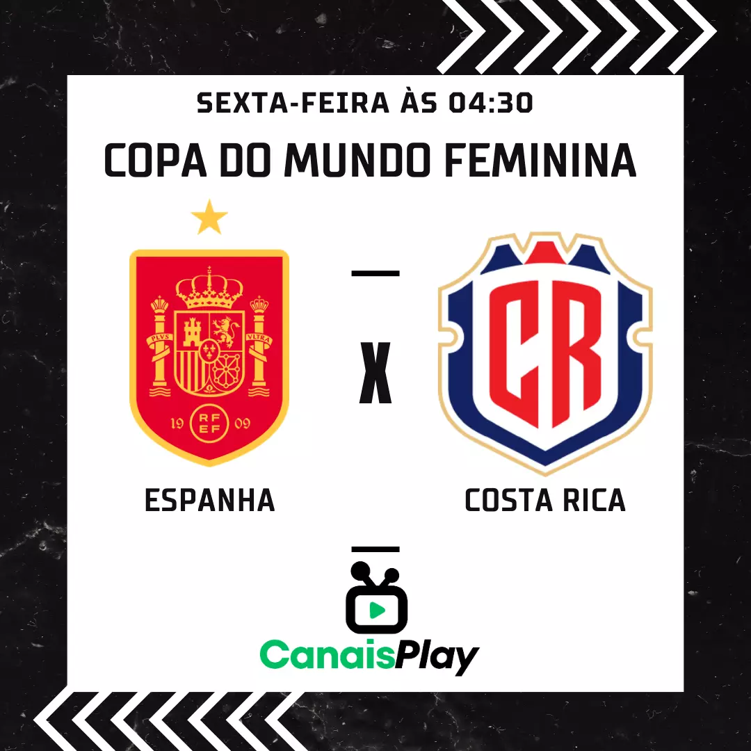 Assista Espanha x Costa Rica ao vivo em HD e online! Nesta sexta-feira (21), às 4:30 da manhã. Será a vez do Grupo C na Copa do Mundo Feminina, todos os detalhes dessa partida você encontra aqui no Canais Play!