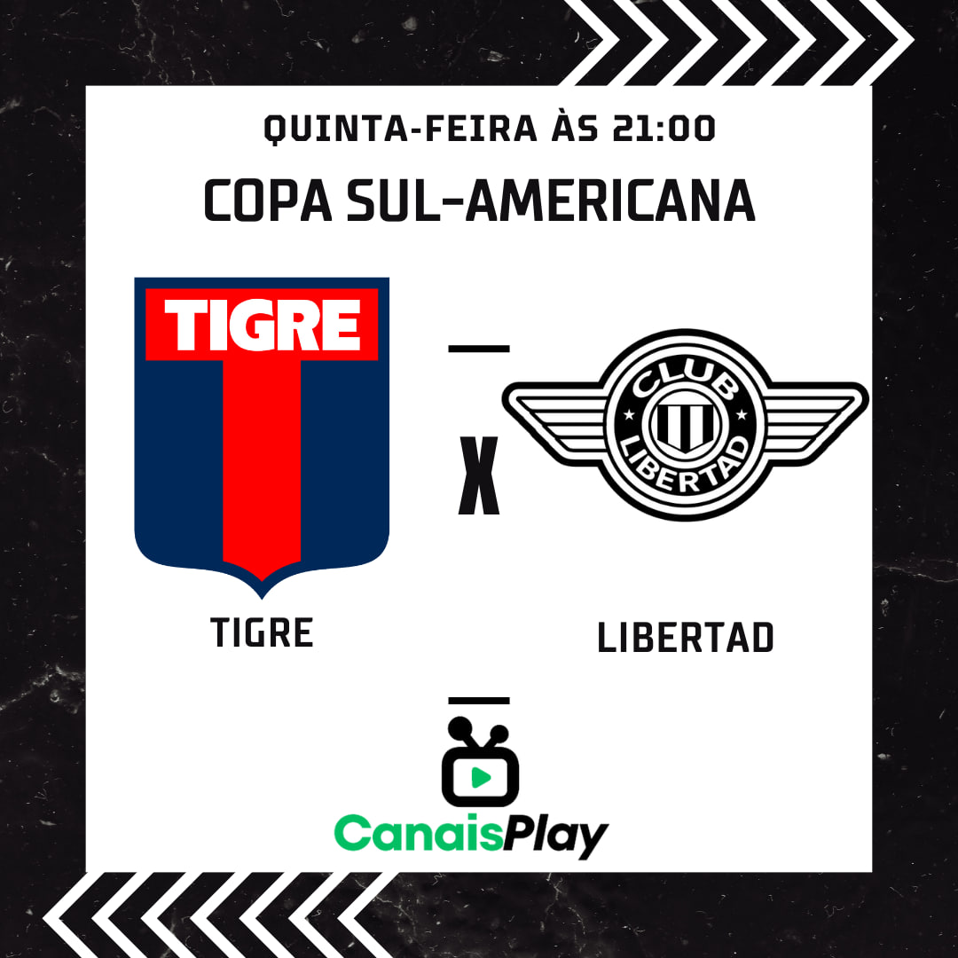 Assistir Tigre x Libertad ao vivo. Jogam nesta quinta-feira (20), às 21h, pela Copa Sul-Americana, Todos os detalhes desse grande jogo você acompanha aqui no Canais Play!