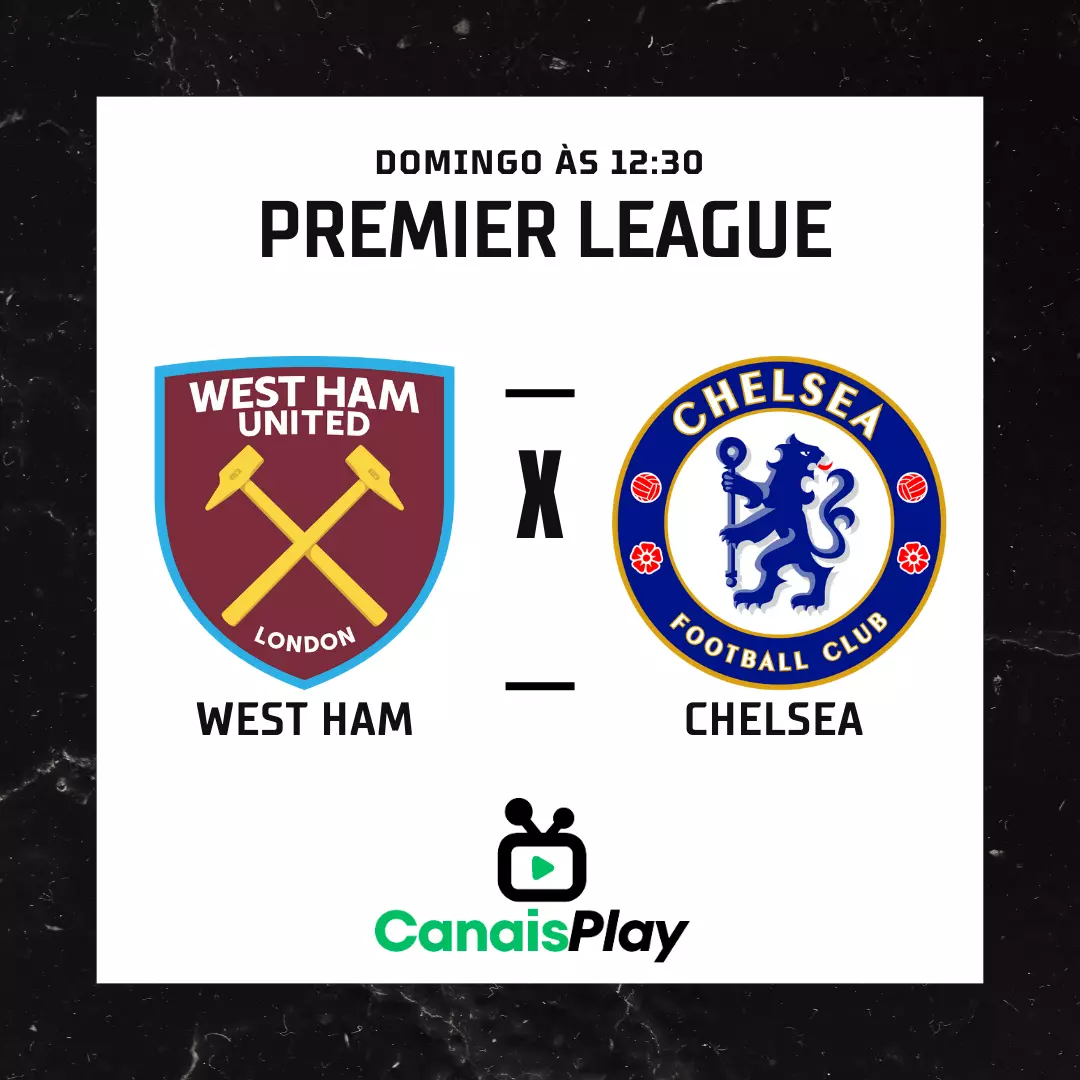 West Ham x Chelsea ao vivo aqui no Canais Play! Neste domingo (20), às 12h30 (horário de Brasília), na segunda rodada da Premier League, no London Stadium, em Londres! Para assistir futebol ao vivo acesse e aproveite futebol em hd Canais Play!