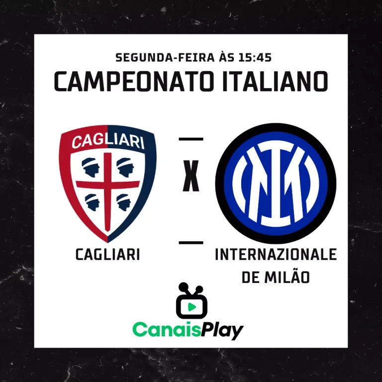 Cagliari x Internazionale de Milão ao vivo aqui no Canais Play! Válido para a segunda partida da Serie A italiana, o jogo ocorrerá na próxima segunda-feira(28), às 15h45 (horário de Brasília), no estádio Unipol Domus, localizado em Cagliari.