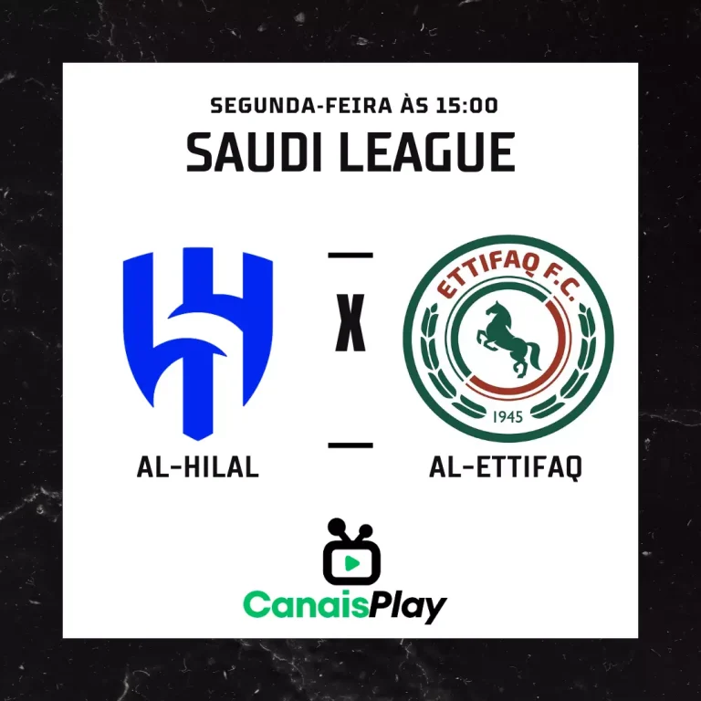 Al-Hilal x Al-Ettifaq ao vivo aqui no CanaisPlay! Na tarde dessa segunda-feira (28), se enfrentarão no Estádio Prince Faisal bin Fahd, às 15h (horário de Brasília), em um confronto válido pela quarta rodada da Saudi League 2023/24.