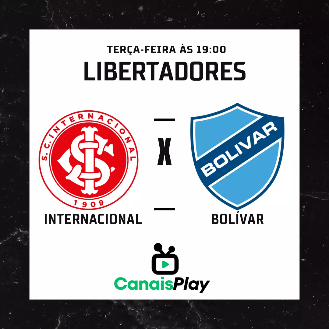 Internacional x Bolívar ao vivo aqui no CanaisPlay! Pela Libertadores está marcada essa terça-feira(29), às 19h (horário de Brasília), no Estádio Beira-Rio, localizado em Porto Alegre, no estado do Rio Grande do Sul.