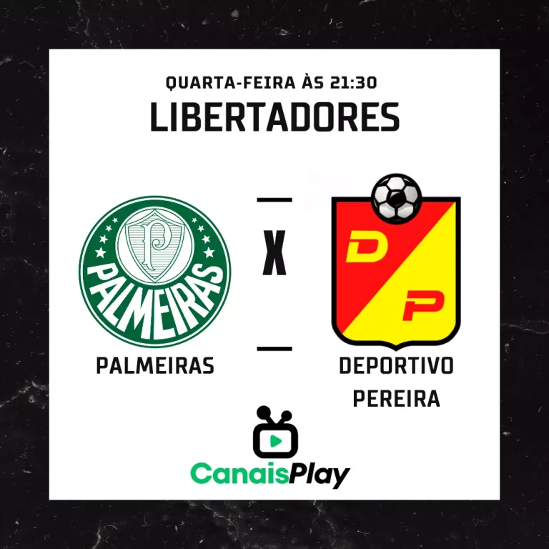 Palmeiras x Deportivo Pereira ao vivo no Canais Play! Na próxima quarta-feira, dia 30, às 21h30 (horário de Brasília), acontecerá o confronto das quartas de final da Libertadores 2023 no Estádio Allianz Parque!