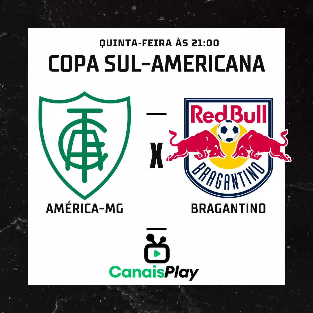 Assistir América-MG x Bragantino ao vivo. Esse duelo brasileiro na Copa Sul-Americana acontece nessa quinta-feira (3), às 21h. Acompanhe todos os detalhes dessa partida de ida das oitavas de finais aqui no Canais Play!