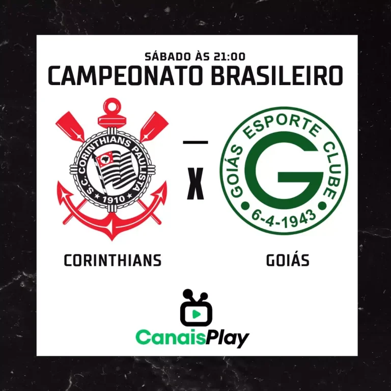 Corinthians x Goiás ao vivo aqui no Canais Play! Nesse sábado (26), às 21h (de Brasília), pela vigésima primeira rodada do Campeonato Brasileiro, se enfrentam na NeoQuímica Arena, em São Paulo.