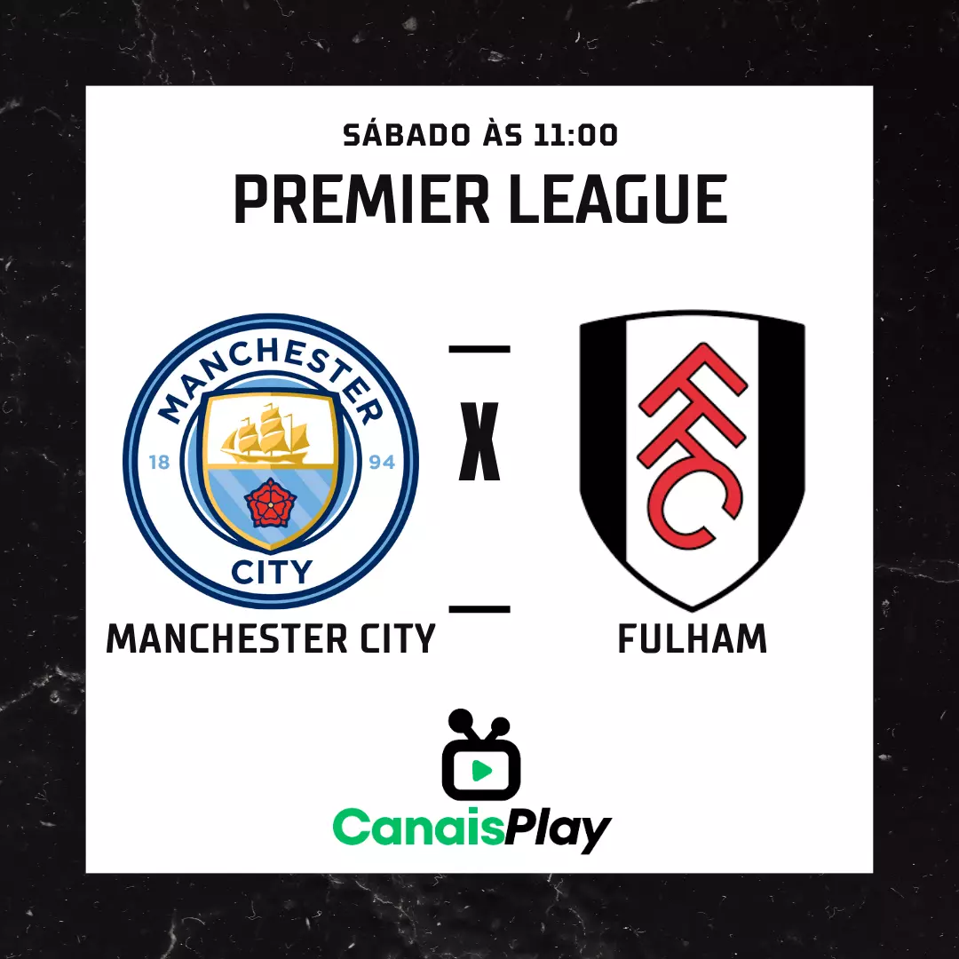 Manchester City x Fulham ao vivo no Canais Play! No próximo sábado (2), às 11h (horário de Brasília). O Manchester City estará de volta ao Etihad Stadium, em Manchester (ING), desta vez para enfrentar o Fulham na quarta rodada da Premier League.